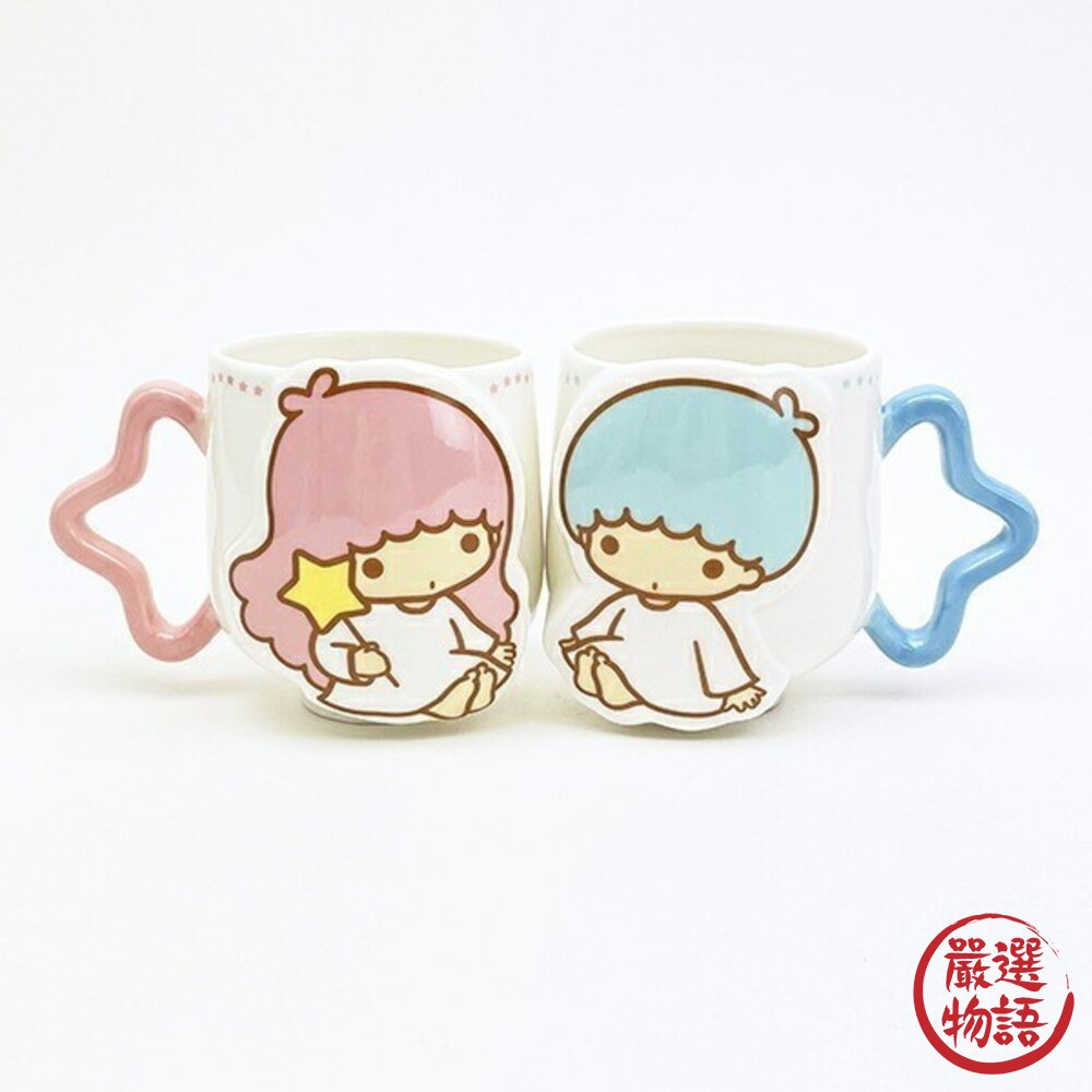 Sanrio三麗鷗 雙子星對杯 夢幻星形把手 禮盒裝 Kiki&Lala 陶瓷馬克杯 收藏級茶杯 馬克杯 日本進口-圖片-1