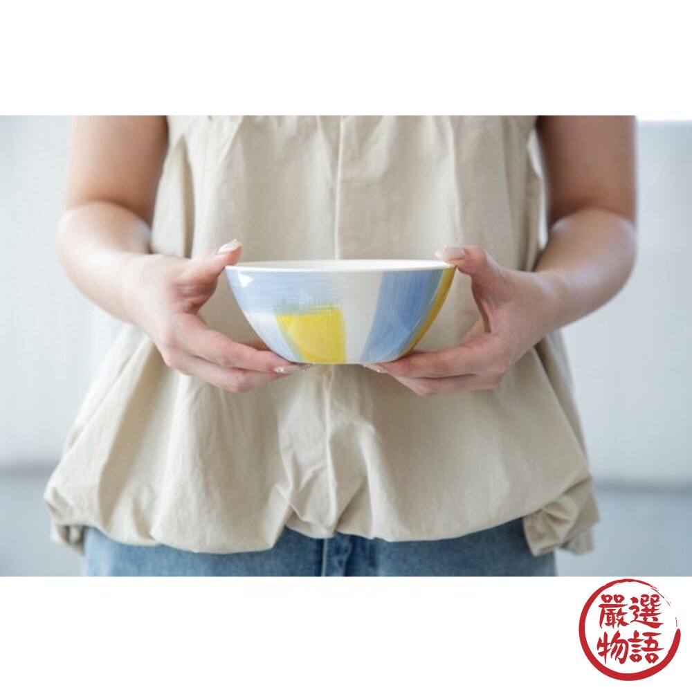 日本 BISQUE 手刷彩繪陶瓷碗14cm | 湯碗 水果碗 麵碗 兒童碗 日本碗 日本進口-圖片-1