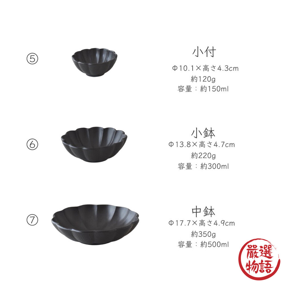 日本製 Shinogi菊形黑色盤 小皿 小碟 小碗 淺盤 醬料碟 橢圓盤 小菜碟 盤子 餐具-圖片-4