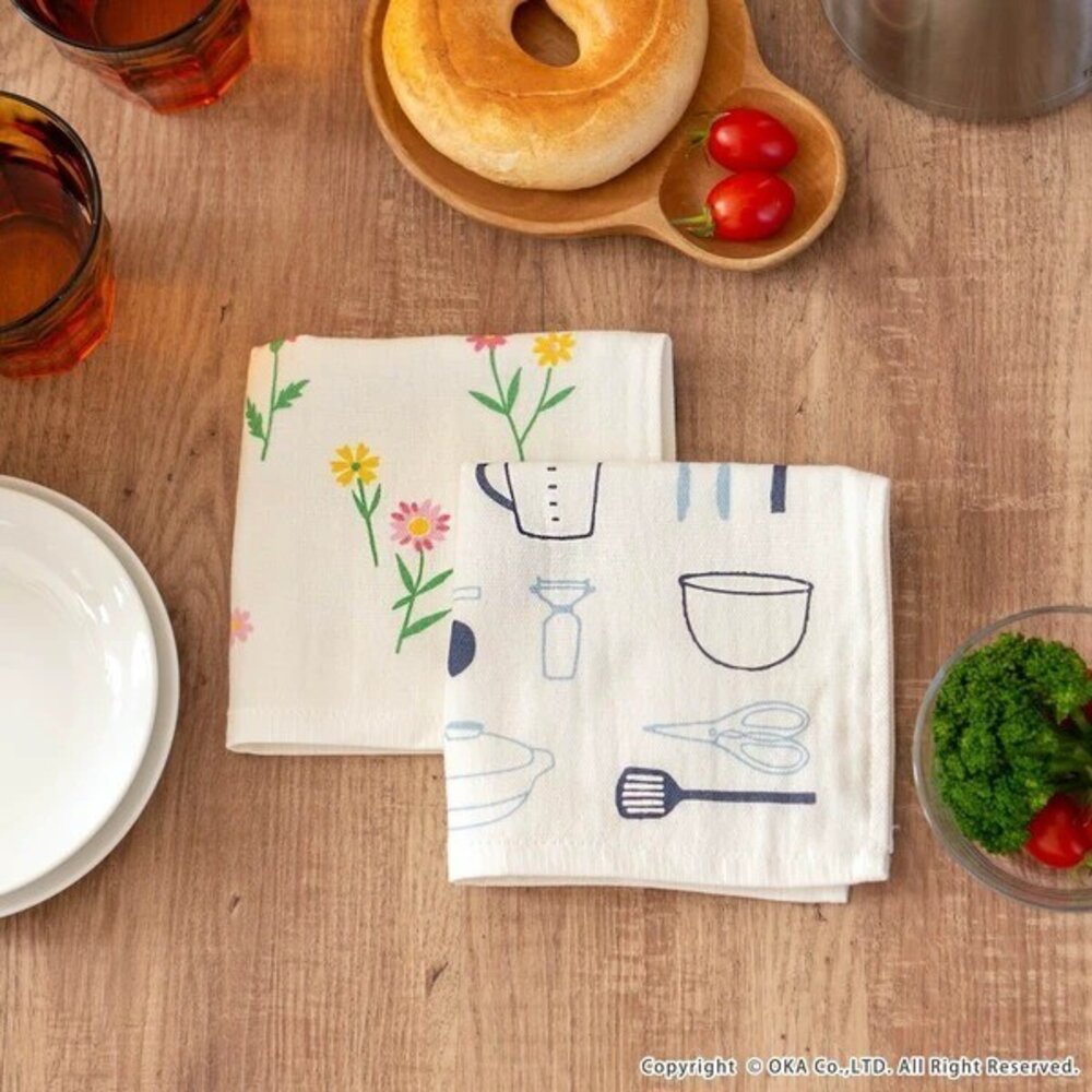 SF-021829-日本 Oka Ag+銀離子除菌碗盤擦拭布 30x30cm | 家事布 抹布 吸水抹布 日本抹布 廚房抹布 日本進口