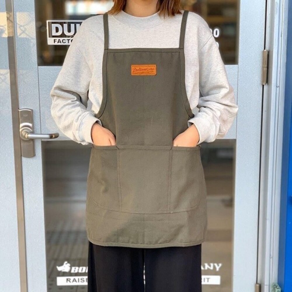 SF-021839-日本進口 DULTON 厚磅16oz 帆布職人圍裙 咖啡師職業戰袍 美式工業風 烹飪圍裙 廚房圍裙 咖啡師圍裙