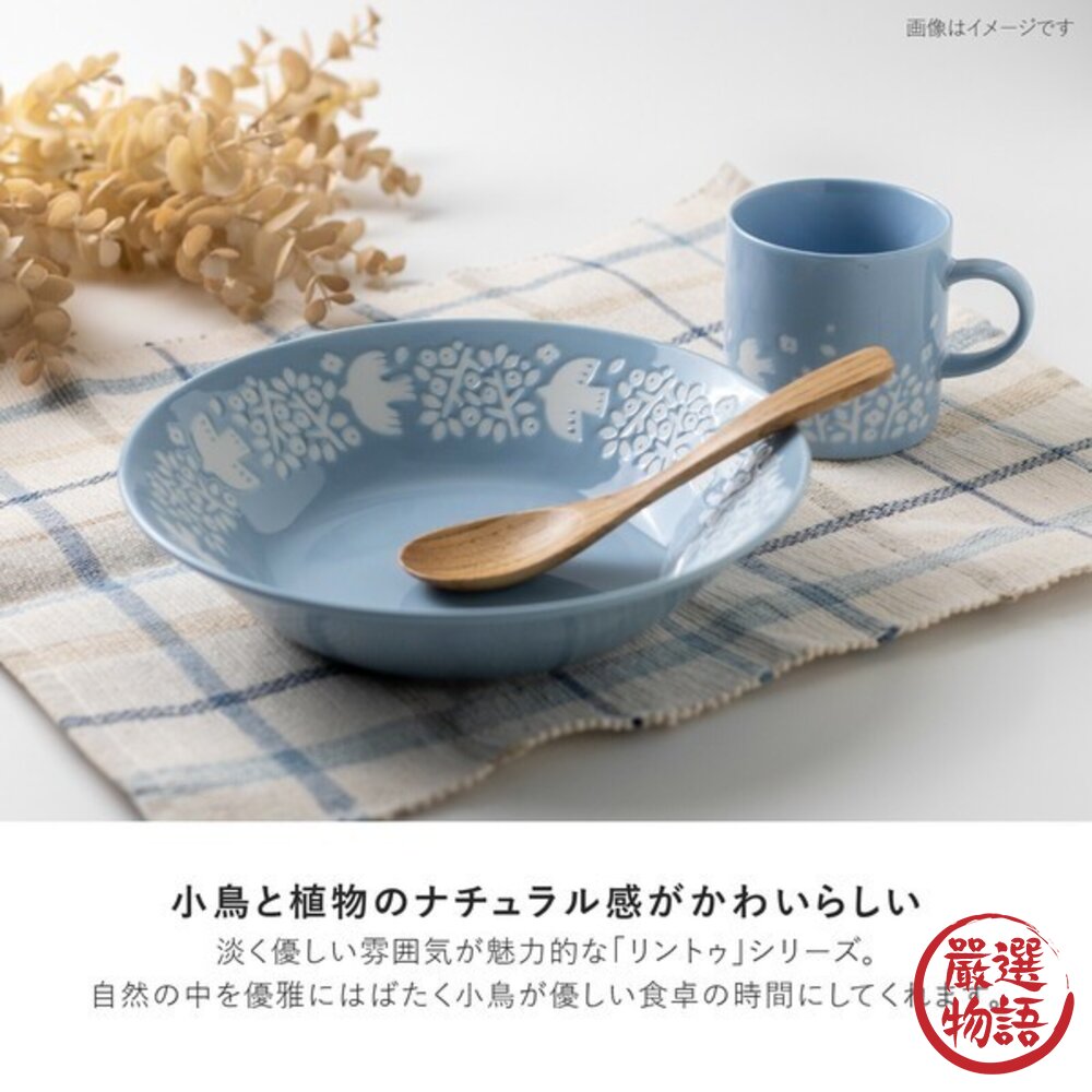 現貨 日本開運餐盤 LINTU 小鳥 植物 圓盤 大盤 拉麵碗 馬克杯 兩色可選 北歐風 手繪花鳥 陶瓷盤 日本進口-圖片-4