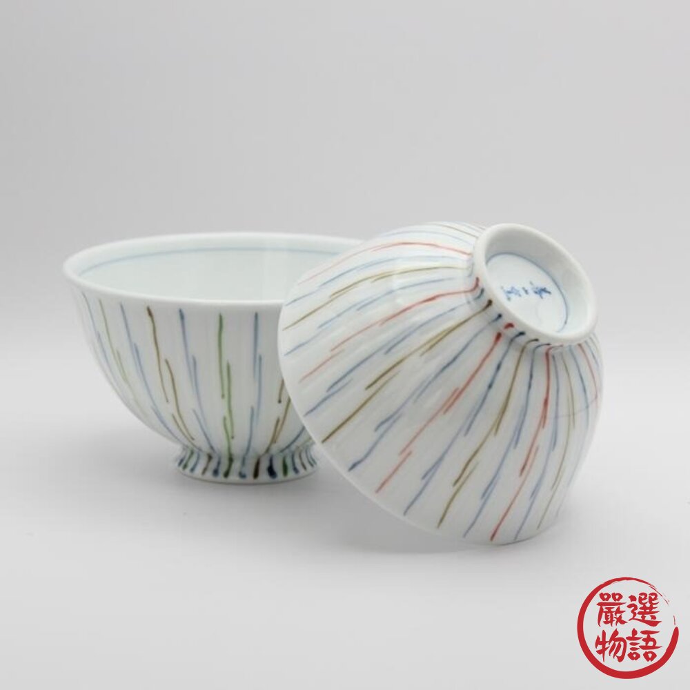 日本製 波佐見燒 輕量陶瓷飯碗 11cm 12.5cm | 兔子十草紋 可微波 洗碗機 對碗 夫妻碗 飯碗 日本進口-圖片-1