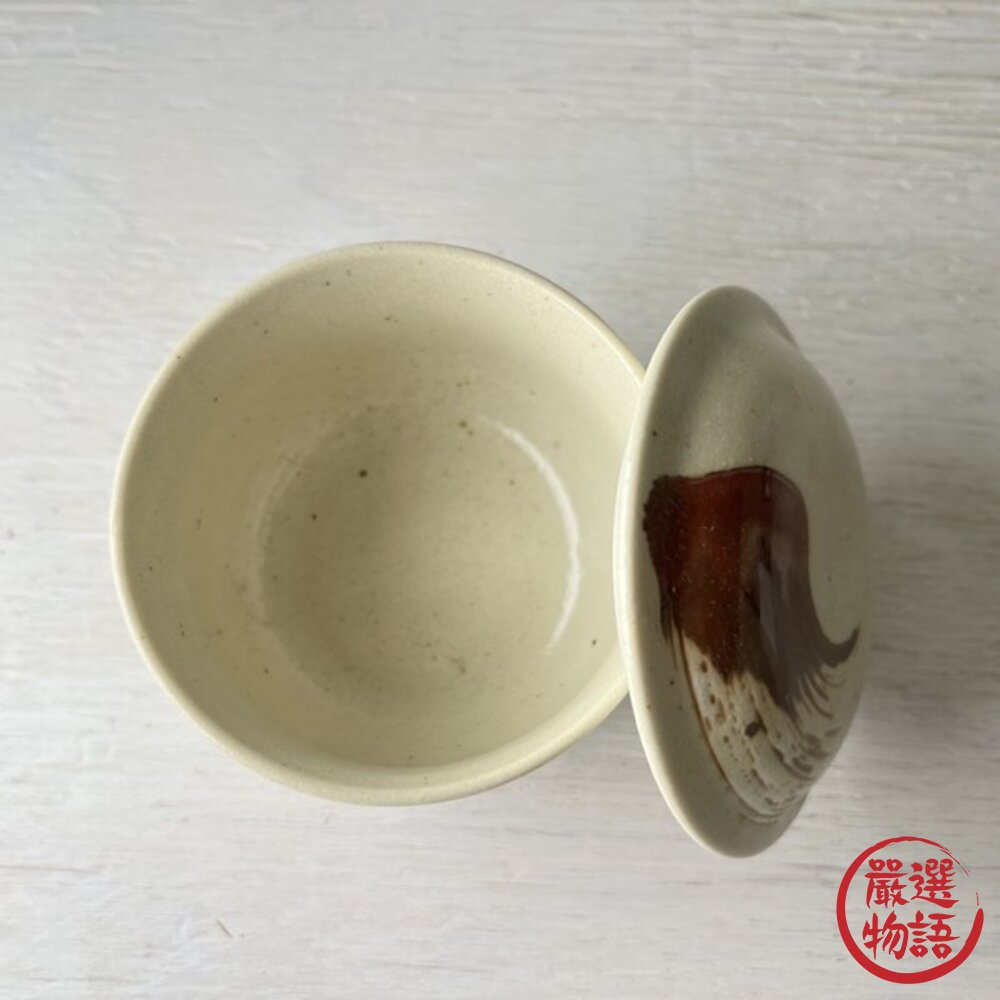 美濃燒 250ml 陶瓷茶碗蒸杯 職人窯燒附蓋蒸碗 和食器 日系手作感 茶碗蒸碗 蒸蛋碗 日本進口-圖片-3