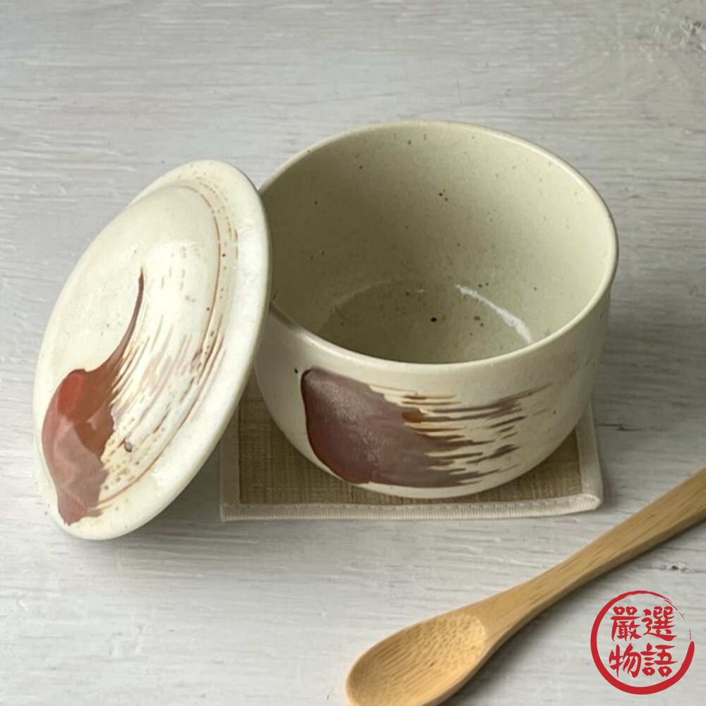 美濃燒250ml陶瓷茶碗蒸杯職人窯燒附蓋蒸碗和食器日系手作感茶碗蒸碗蒸蛋碗日本進口