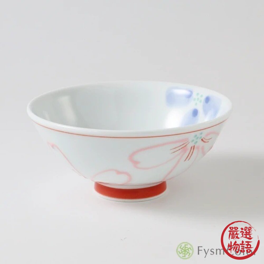 日本製造進口 波佐見燒 花卉宴系列手繪飯碗 大茶碗 小茶碗 夫妻碗 對碗 陶瓷碗 飯碗 湯碗-圖片-5