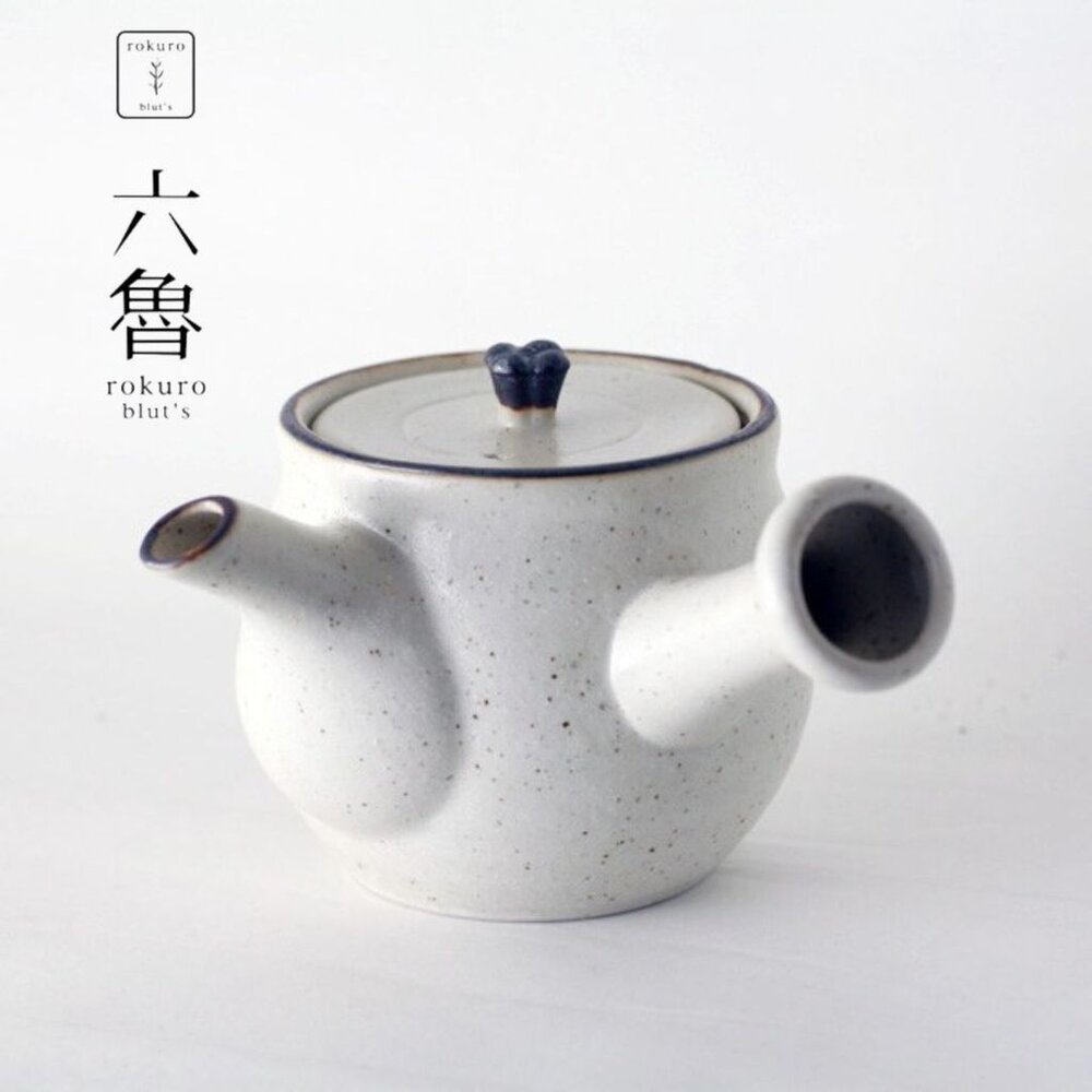 SF-021907-現貨 日本Rokuro 六魯玉急須茶壺 350ml 附濾茶網 六魯茶壺 美濃燒茶壺 泡茶壺 日式茶壺 日本進口