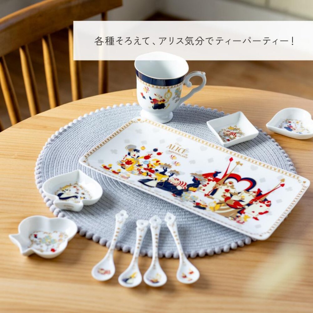 SF-021991-日本製 Disney 愛麗絲夢遊仙境 撲克牌造型小碟｜飾品碟 點心碟 下午茶 收藏收禮 日本進口 少女必收款