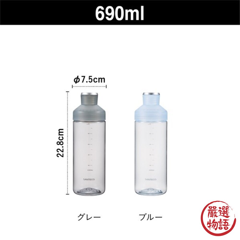 日本CB JAPAN SANTECO LIMA 刻度運動水壺 兩種容量|Tritan材質 輕量水壺 纖細瓶身 隨身水杯-圖片-9