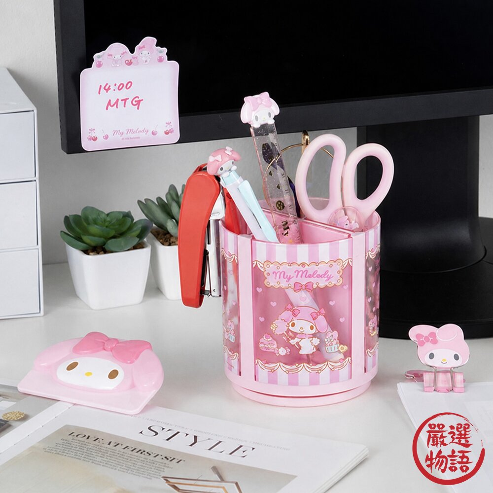 日本 Sanrio 三麗鷗精緻格紋造型長尾夾 3入組|文件夾 資料夾 長尾夾 手帳夾 書夾 燕尾夾 日本文具 日本進口-圖片-2