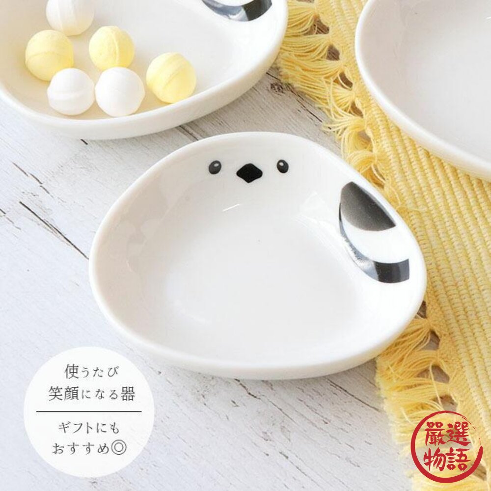 雪之精靈長尾山雀碟子3入組|醬料碟 醬油碟 點心碗 飾品盤 陶瓷小碗 可微波 食洗機適用 甜點盤 日本進口-圖片-4