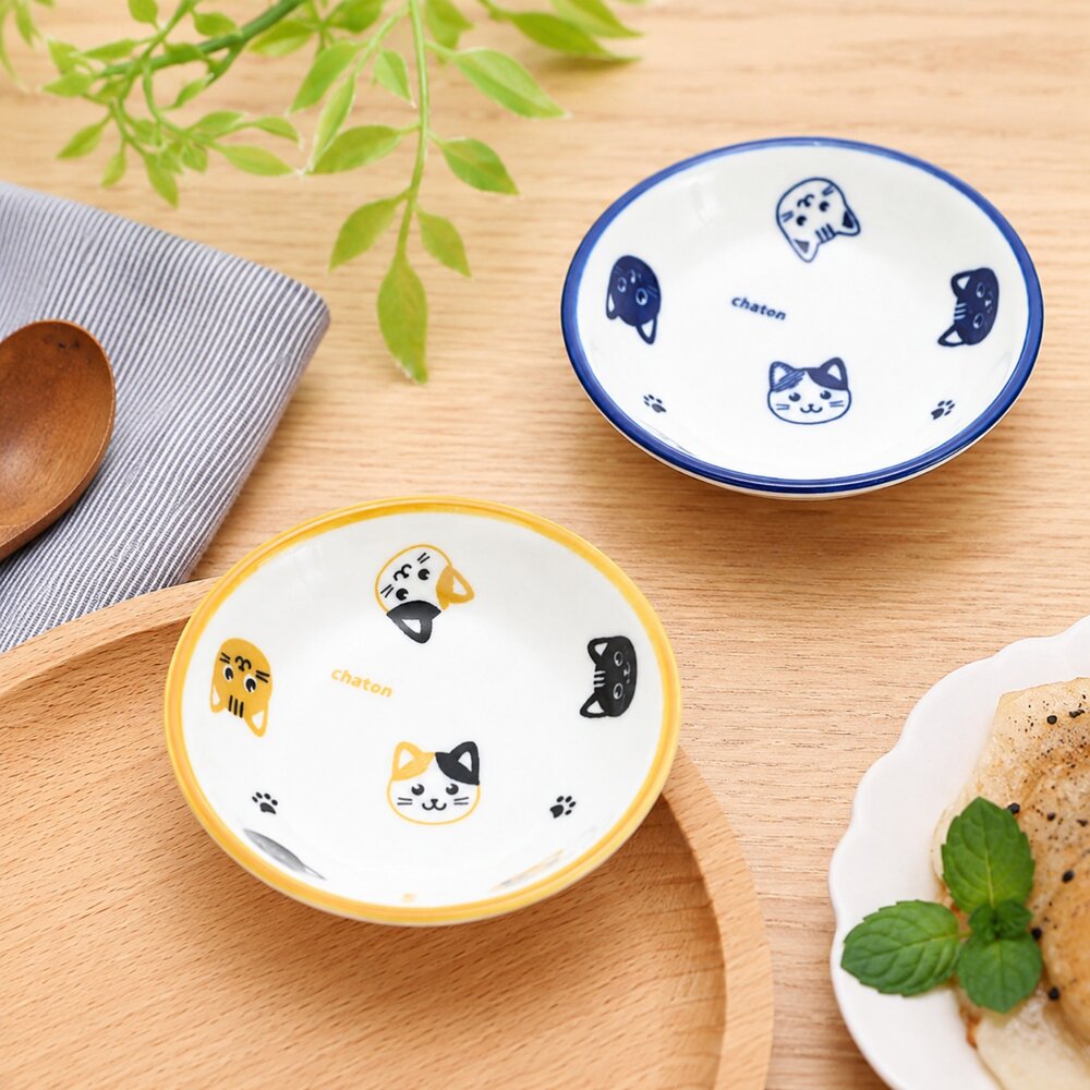 SF-022111-貓咪小盤子 小碗 小碟子 兒童餐具 點心盤｜水果盤 小菜盤 碟盤 盤子 小盤子 餐具 餐碗 碗 日本進口