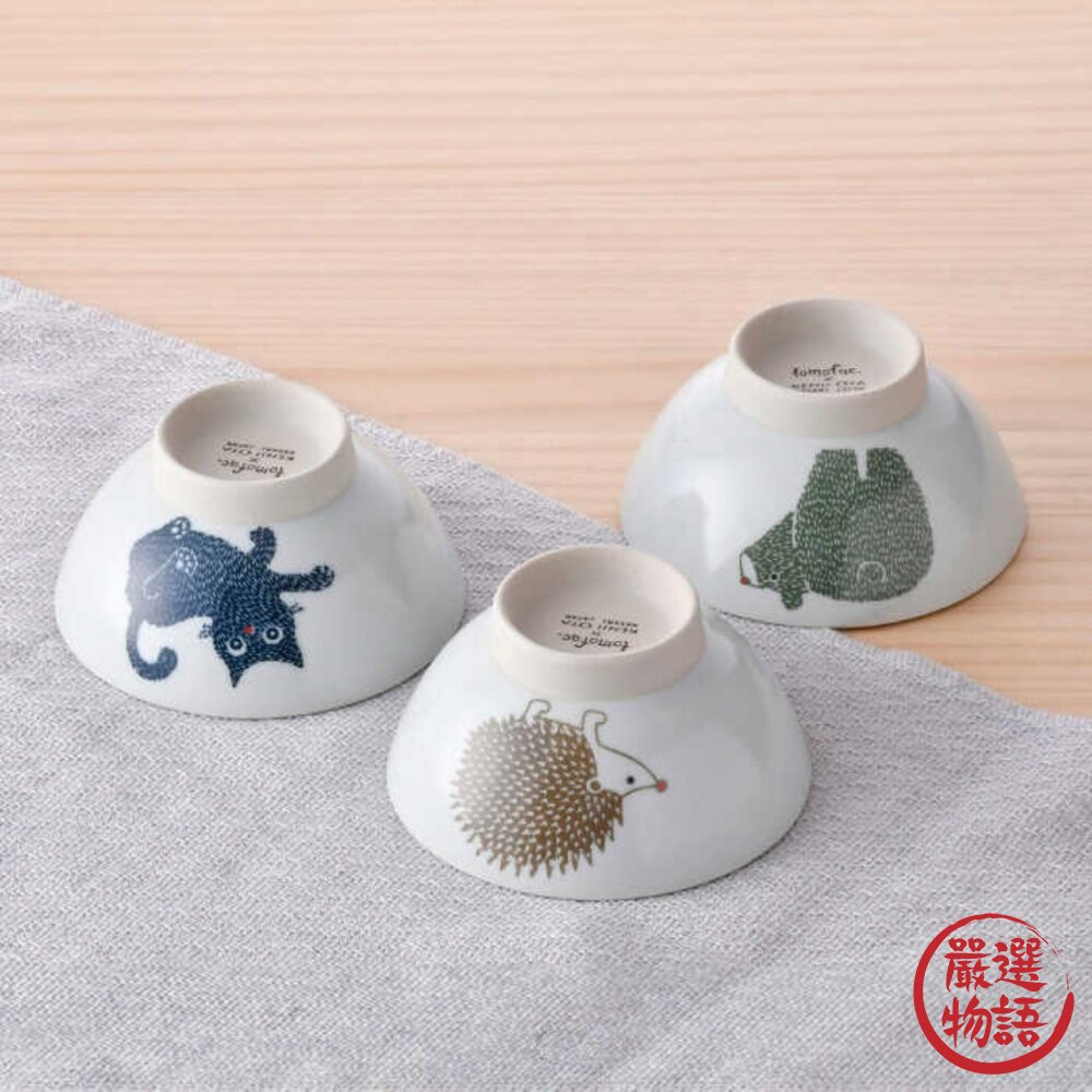日本製波佐見燒 刺蝟 貓咪 熊 可愛動物飯碗｜職人窯燒手作陶瓷碗 動物圖案飯碗 質感陶瓷碗 日本進口 封面照片