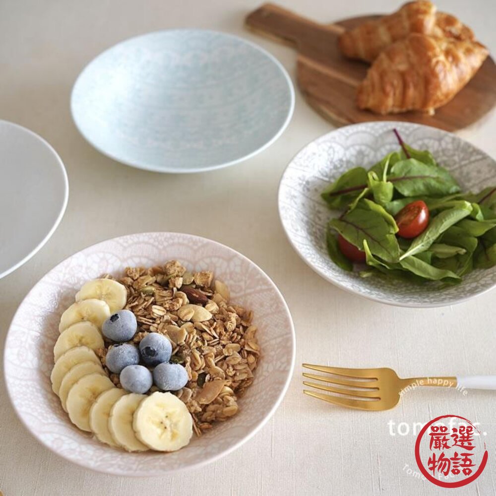 日本製 波佐見燒 低調花紋 陶瓷餐盤 餐碗|沙拉碗 小盤 小碟 湯碗 飯碗 深盤 盤子 陶瓷盤 日本進口-圖片-2