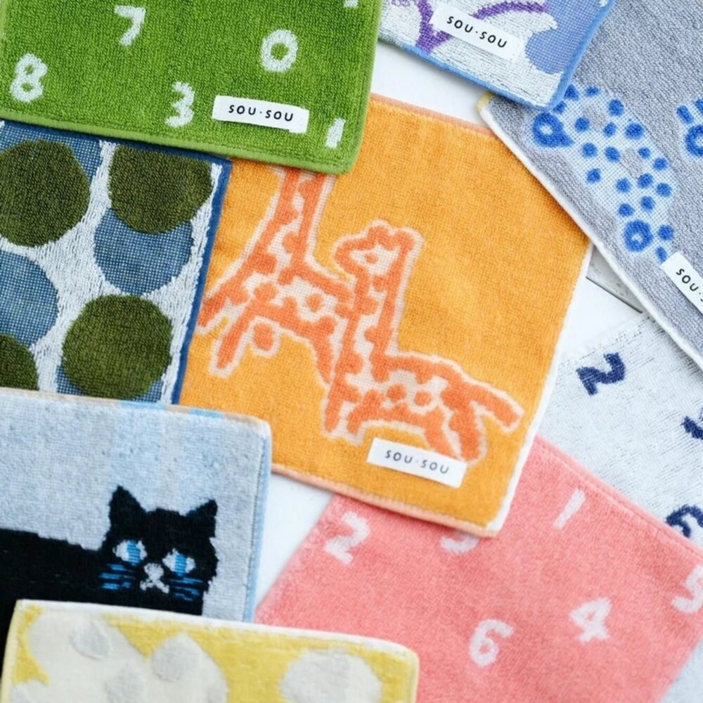 SF-022176-日本製 SOU・SOU x 丸真 25cm純棉抗菌方巾｜隨身手帕 女生小物 SOUSOU 今治毛巾