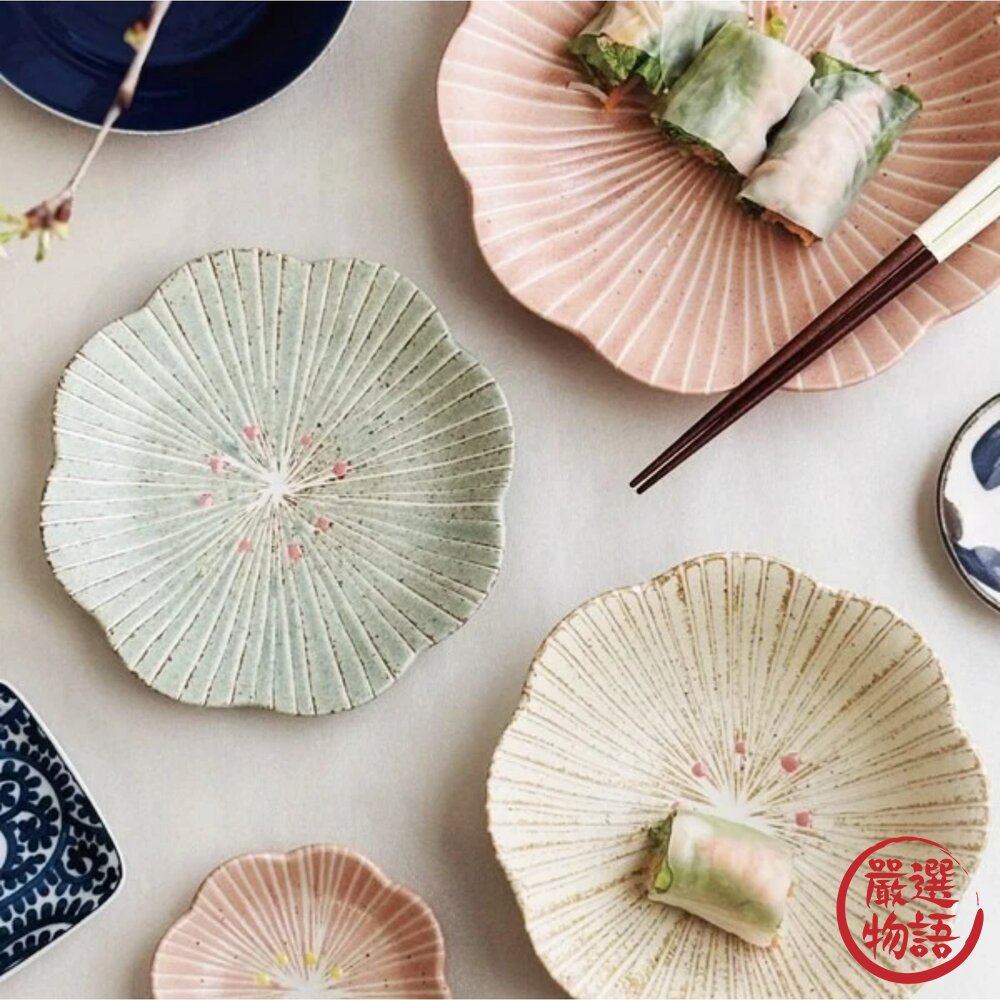 日本製 美濃燒 日系花瓣 16.5cm 職人窯燒質感餐盤 | 點心盤 甜點盤 壽司碟 日本廚房小物 盤子 日本進口-圖片-2