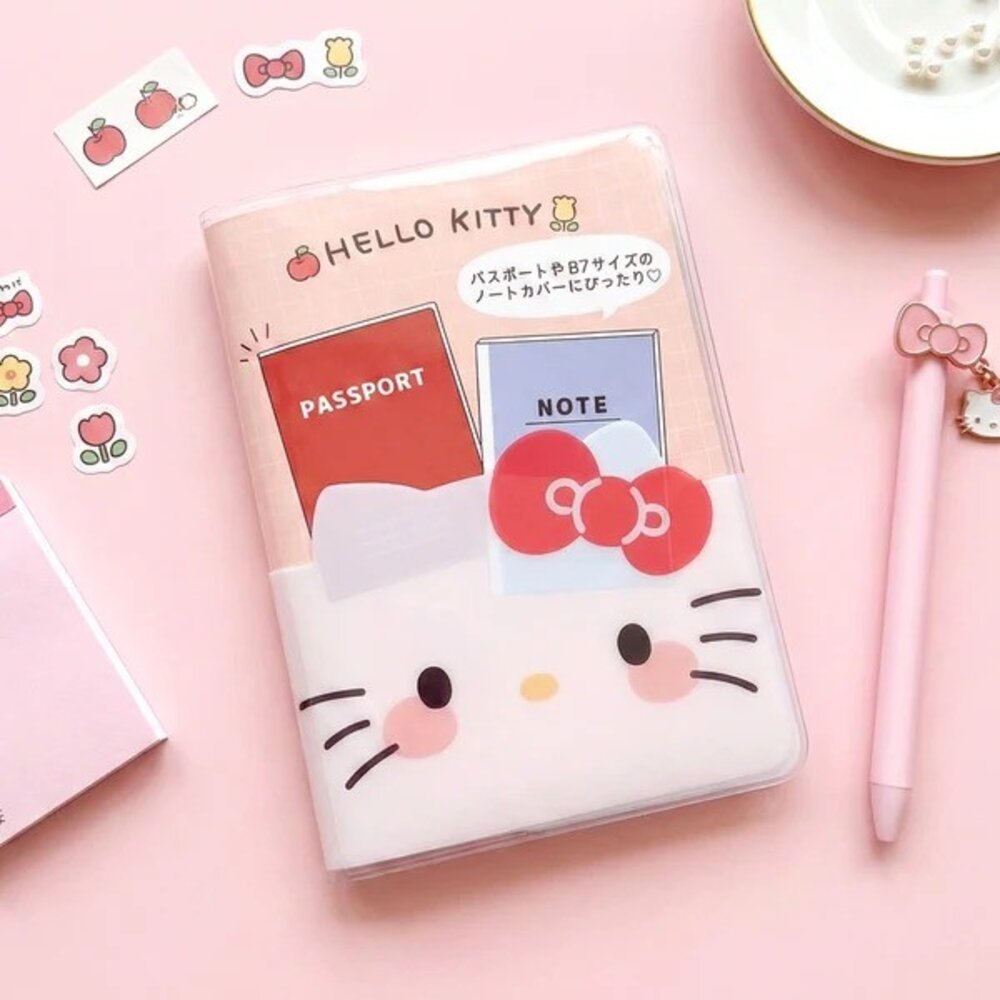 SF-022215-日本 Sanrio 三麗鷗 護照套 B7筆記本套｜可愛角色8款 小卡卡套 貼紙收納 發票收納夾 護照夾 日本進口