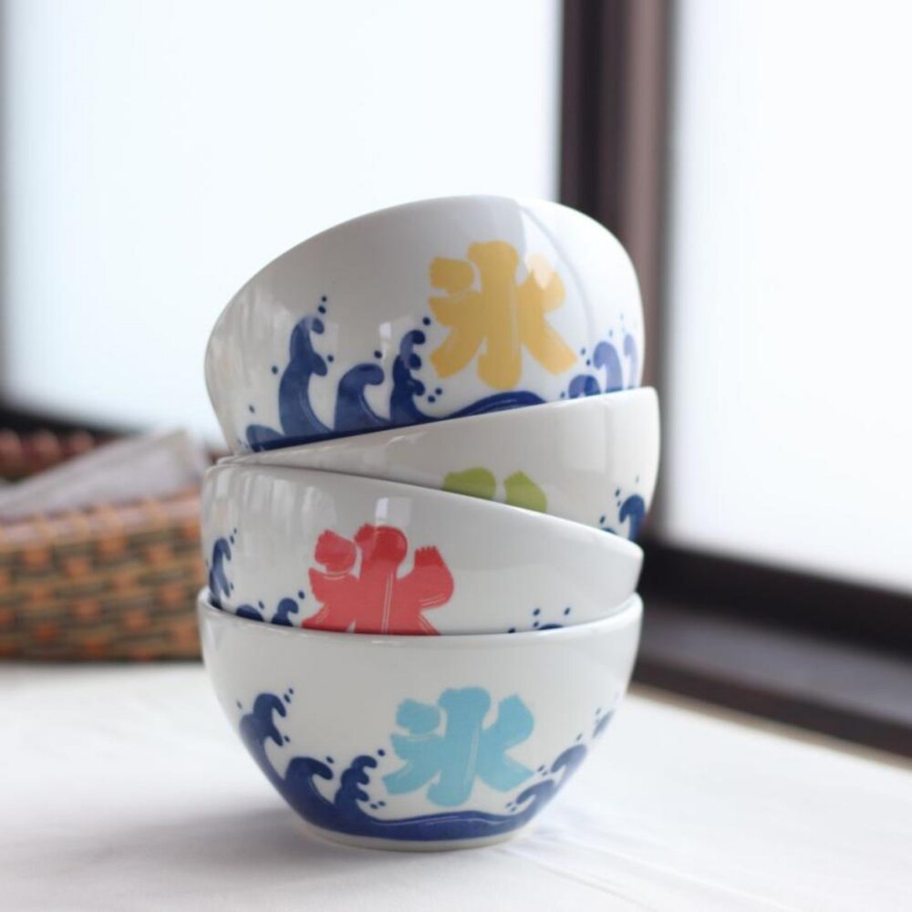 SF-022269-日本製美濃燒 繽紛多色刨冰碗13cm｜職人窯燒碗 沙拉碗 丼缽 麥片碗 優格碗 日式陶瓷碗 日本進口