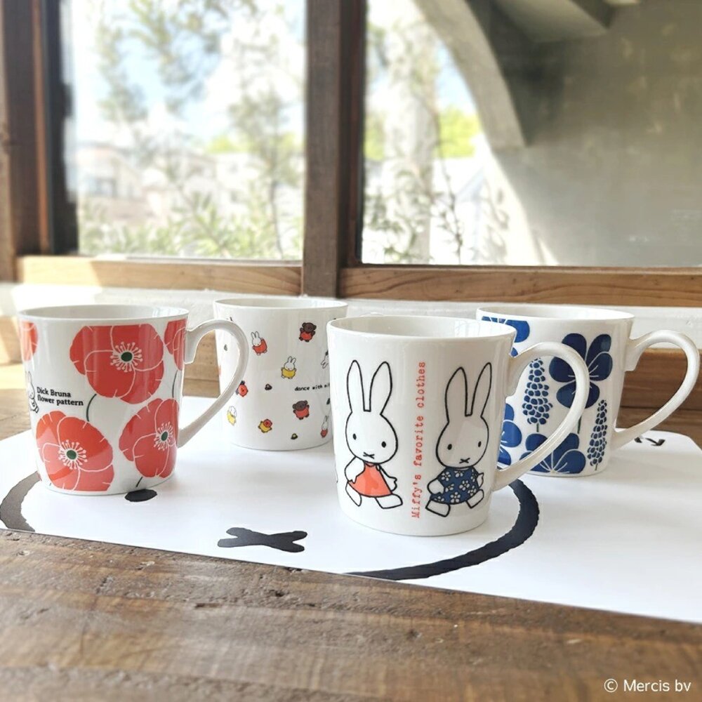 SF-022325-日本製 Miffy 米飛兔 限定款陶瓷馬克杯 350ml｜金正陶器 可愛馬克杯 附紙盒 馬克杯禮盒 日本進口