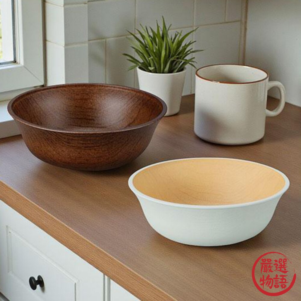 日本製 Earth Color 抗菌輕量木紋碗|兒童餐碗 防摔防燙 露營 可微波 日本進口-圖片-2