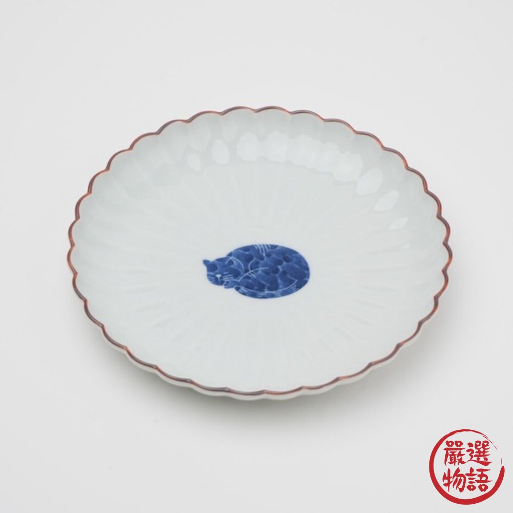 日本製 波佐見燒 吳須貓花邊皿 四款造型|可愛實用 小碟子 點心盤 貓咪小盤 貓咪碟子 日本進口-圖片-7