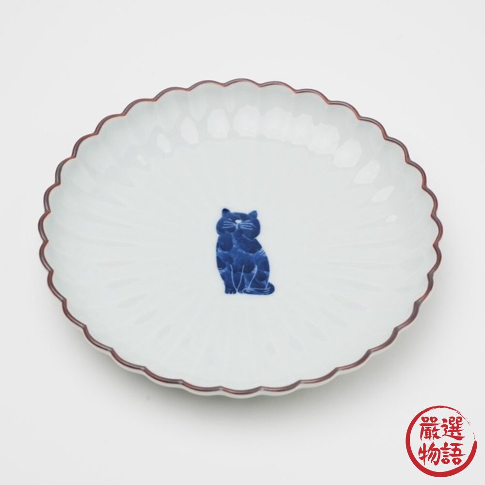 日本製 波佐見燒 吳須貓花邊皿 四款造型|可愛實用 小碟子 點心盤 貓咪小盤 貓咪碟子 日本進口-圖片-10