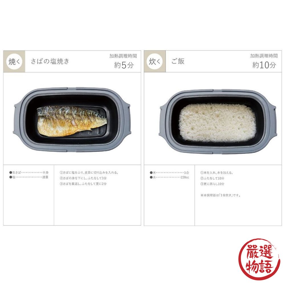 日本3COINS 微波爐料理神器 煎魚神器|煎/炒/煮/蒸/燉 一台六用 微波料理盒 六合一料理 日本進口-圖片-5