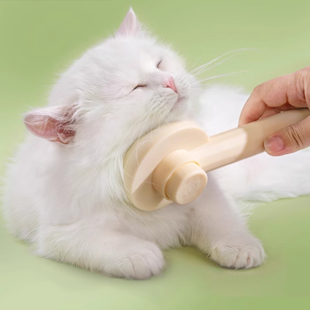 W011-寵物專用梳毛刷 按壓梳毛刷 梳毛刷 寵物梳 貓咪梳毛 梳毛神器 去扶毛梳