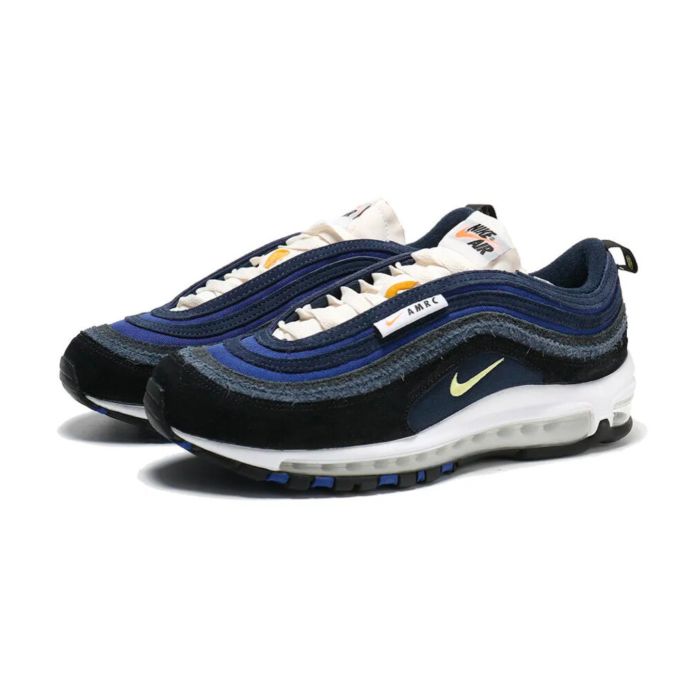10278397712-Nike Air Max 97 海軍藍 麂皮 拼接 氣墊 休閒鞋 DH1085-001