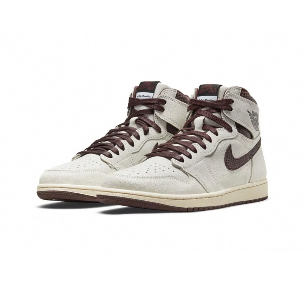 13052942446-A Ma Maniere x Air Jordan 1 灰棕 蛇紋 DO7097-100 】