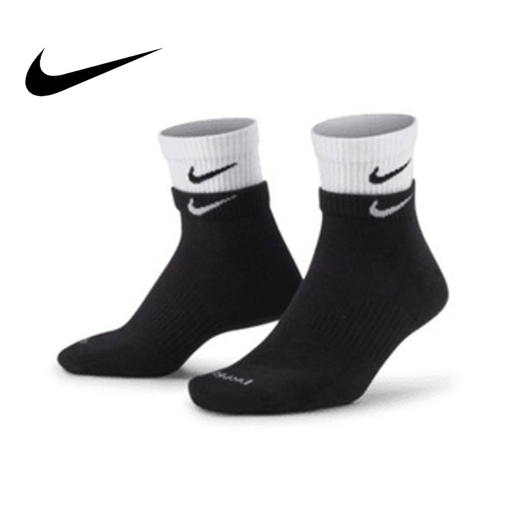 13740388653-Nike Everyday Plus DRY FIT 雙層黑白 中筒襪 DH4058-011