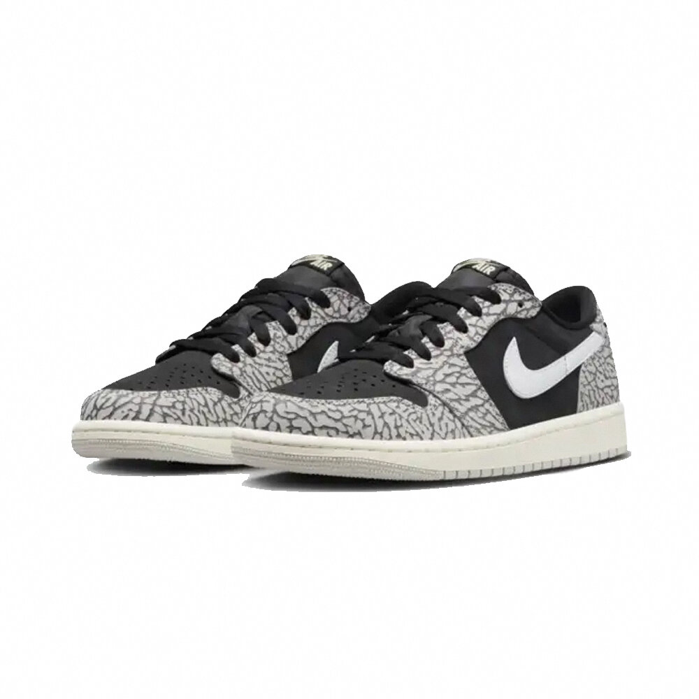 18090235400-Air Jordan 1 Retro Low OG Black黑灰爆裂紋CZ0790-001