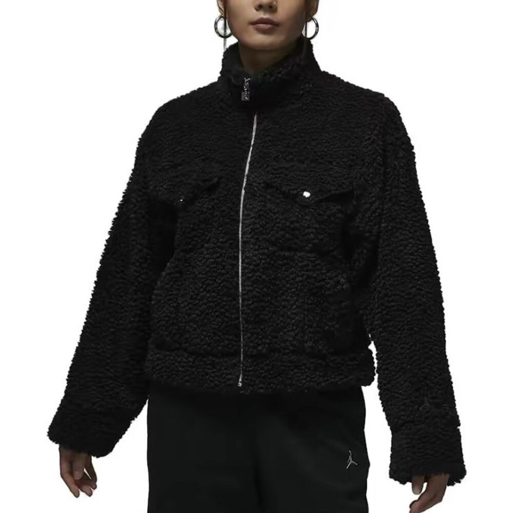 Jordan Jacket 羔羊毛短版外套 黑/白FD7169-010/FD7169-133-圖片-6