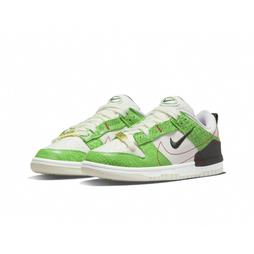 19907862586-Nike Dunk Low Disrupt 2 蛇紋綠 蛇紋金扣 解構 DV1491-101