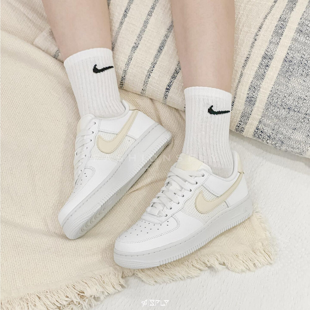 Nike Air Force 1 07 ESS 燕麥奶茶 編織 DJ9945-100-圖片-6
