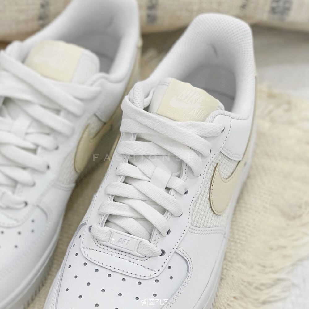 Nike Air Force 1 07 ESS 燕麥奶茶 編織 DJ9945-100-圖片-7