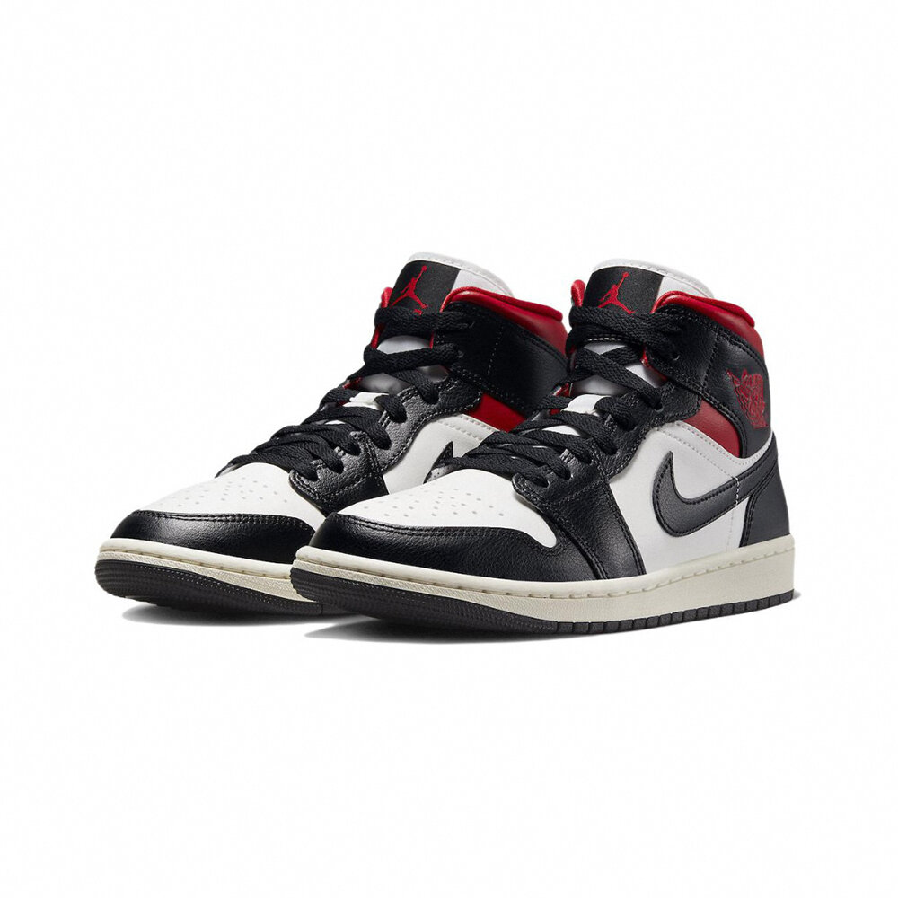 22050316157-W Air Jordan 1 Mid Black Sail 黑紅 BQ6472-061