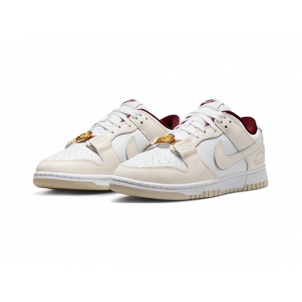 23023287739-Nike Dunk Low Just Do It 新年 金幣 米白紅 DV1160-100