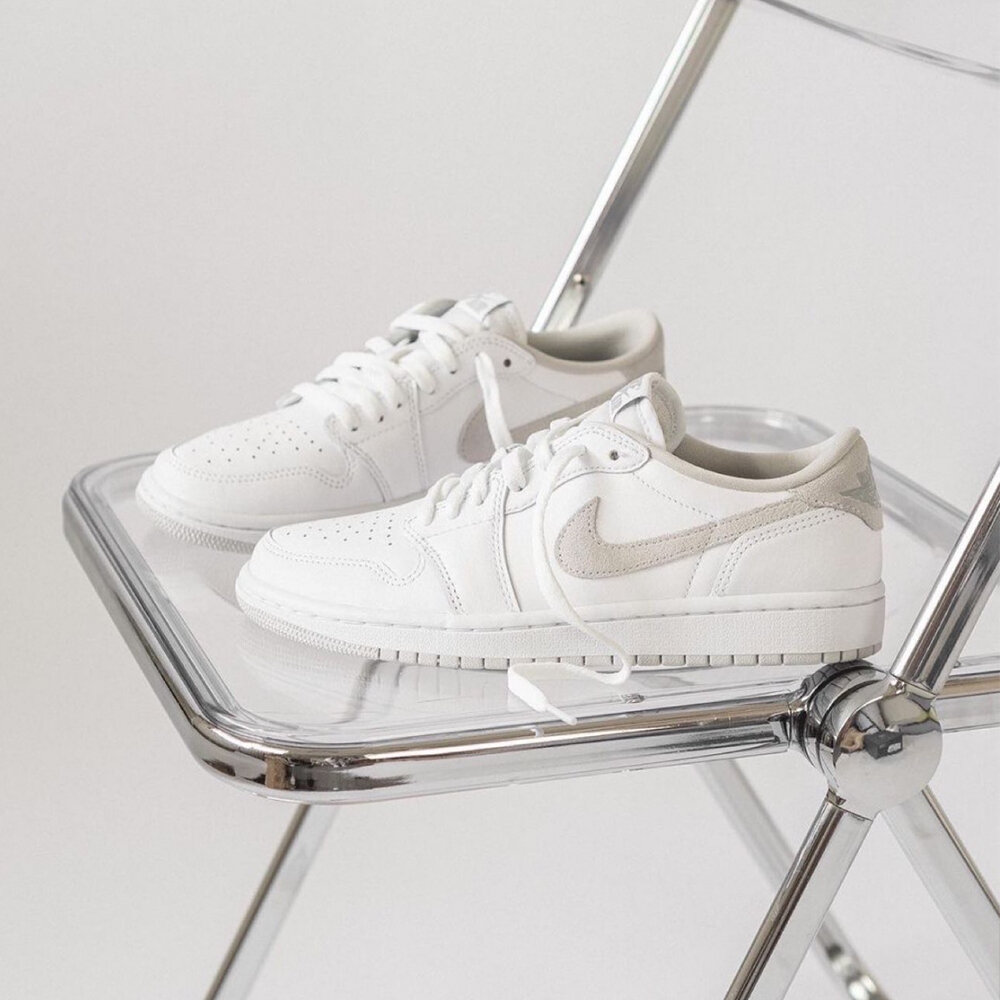W Nike Air Jordan 1 Low OG 灰白 女鞋 休閒鞋 CZ0775-100-圖片-5