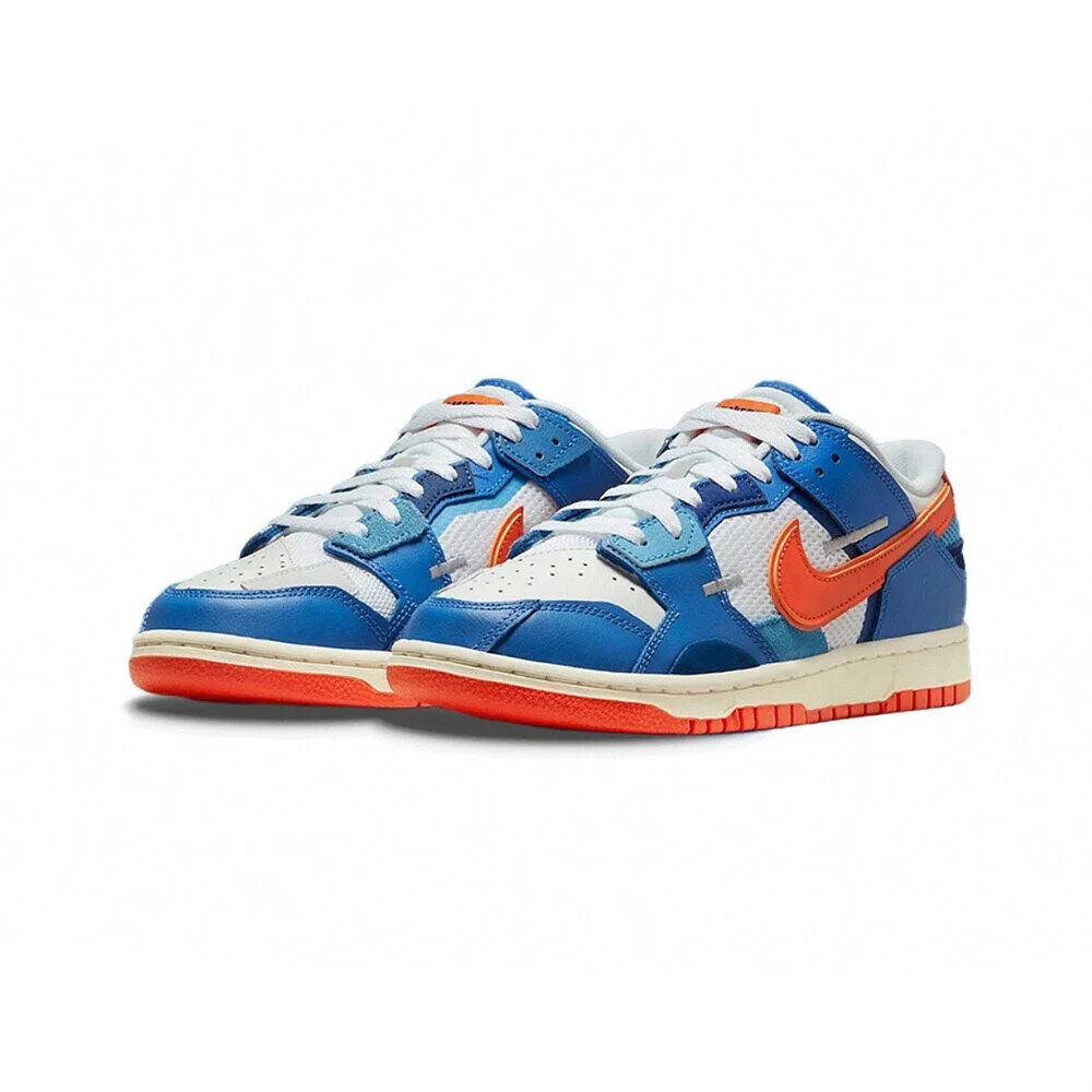 23772136845-Nike Dunk Low Scrap Knicks 尼克斯 藍橘 拼接DM0128-100
