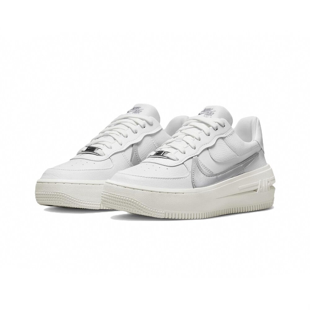 24011386562-Nike Air Force 1 PLT.AF.ORM 白銀勾厚底休閒鞋DJ9946-101