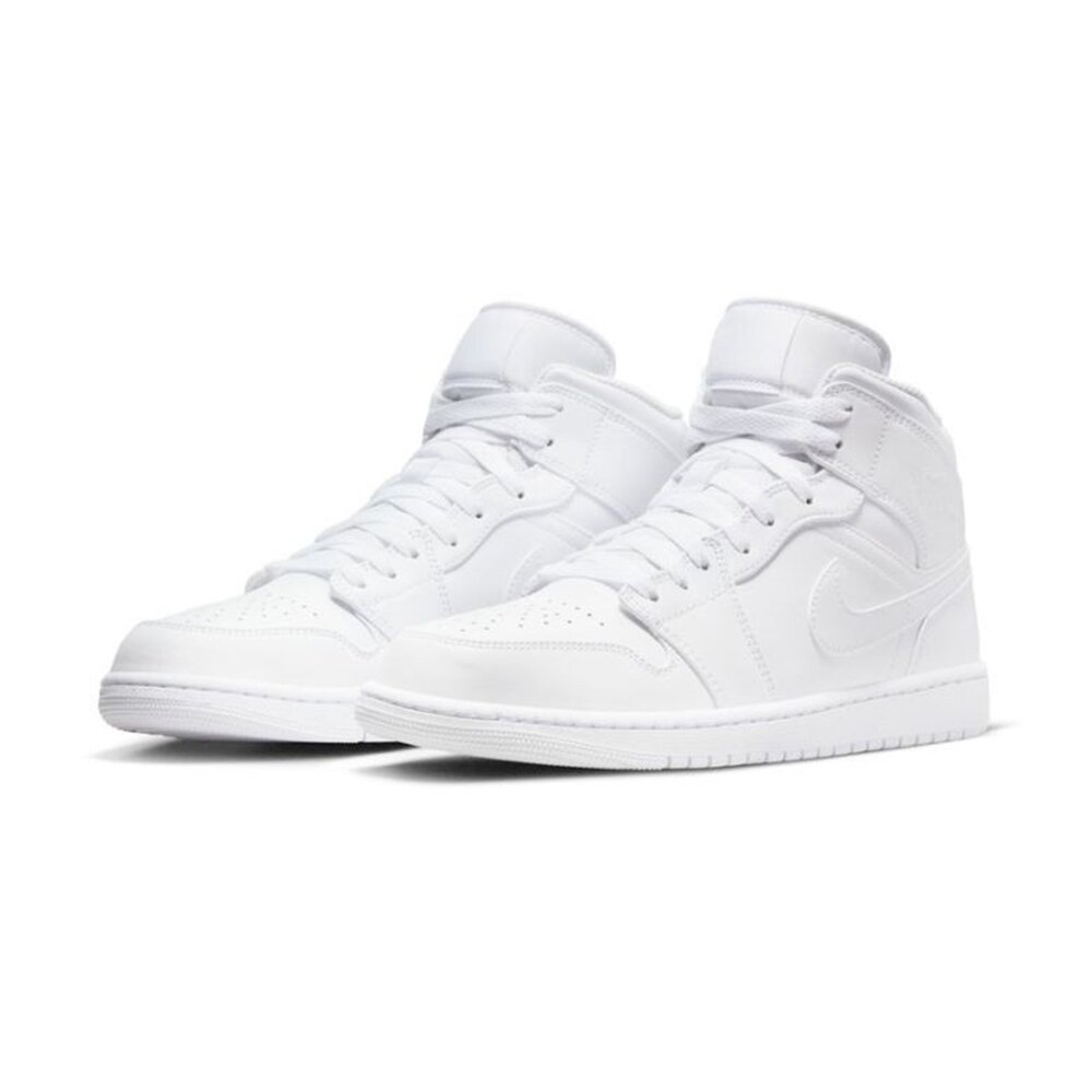24023623157-Air Jordan 1 Mid Triple White 全白 554724-136