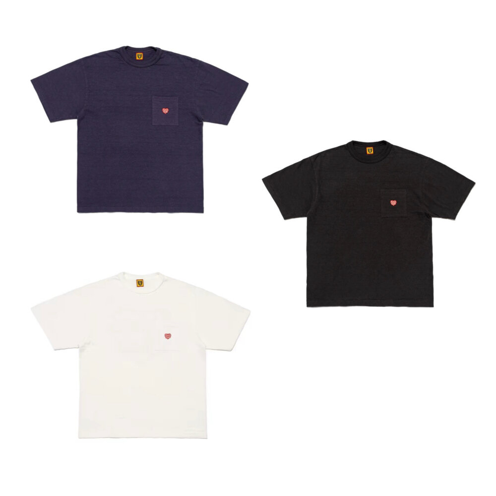 24085994246-Human Made Pocket Tee 愛心口袋刺繡 深藍/白/黑 HM28CS031