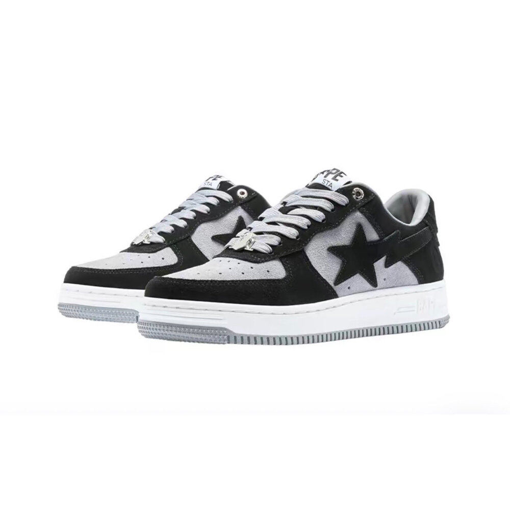 24086003085-A Bathing Ape Bape Sta 黑灰麂皮 0ZXSHW291007J