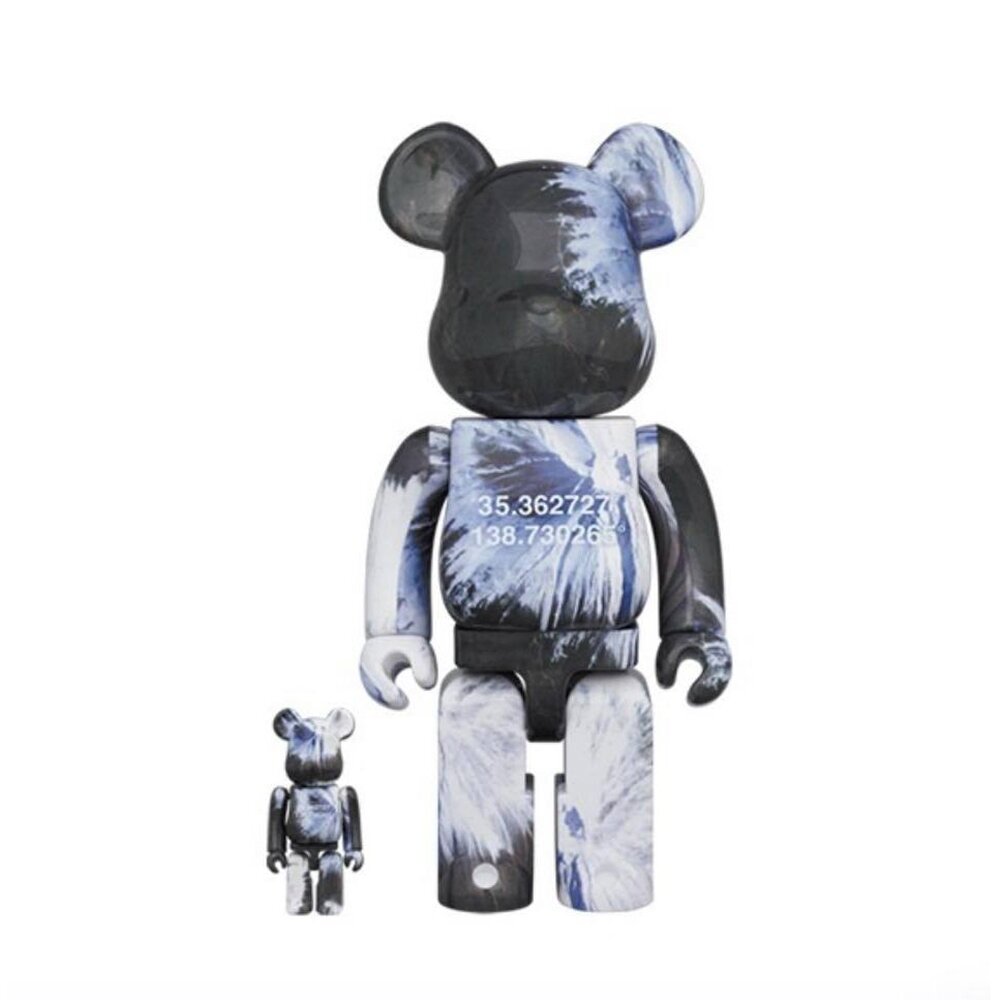 24419804563-bearbrick 富士山衛星圖 庫柏力克熊 潮流公仔 100%+400%