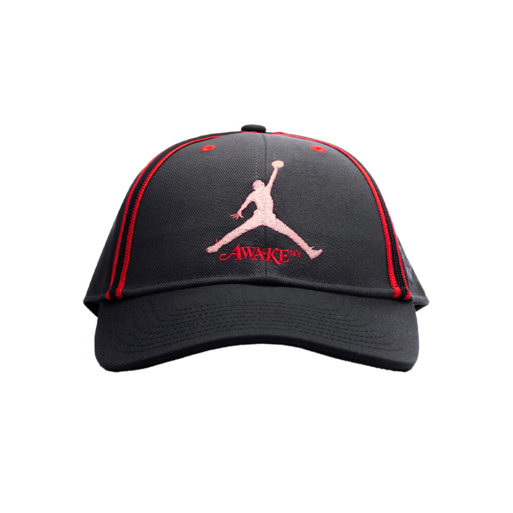 24471512682-Awake Ny x Jordan Cap 老帽 鴨舌帽 棒球帽 黑紅 FZ0625-070