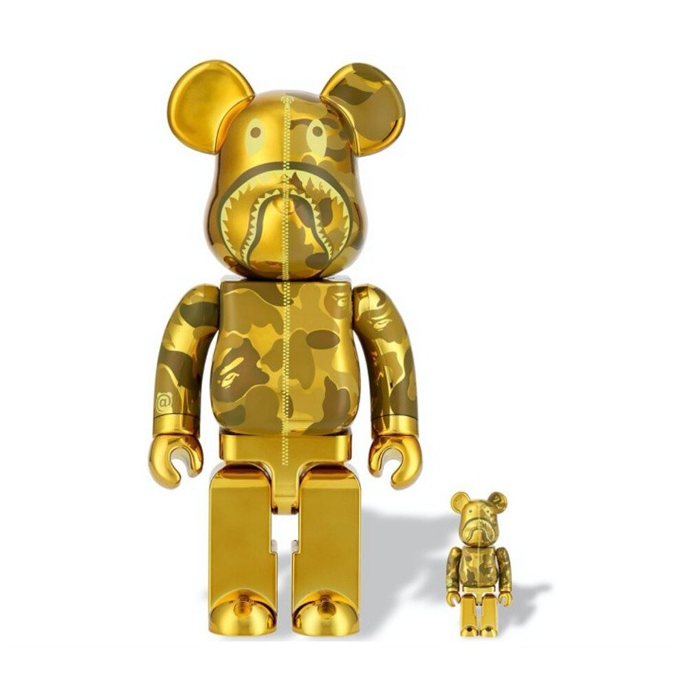24770345618-bearbrick Bape 金 庫柏力克熊 潮流公仔 100%+400%