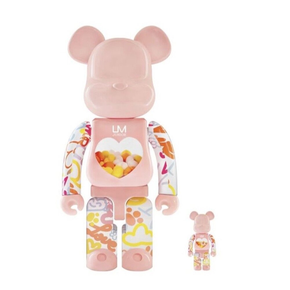 24820352311-bearbrick UM愛心 庫柏力克熊 潮流公仔 100%+400%