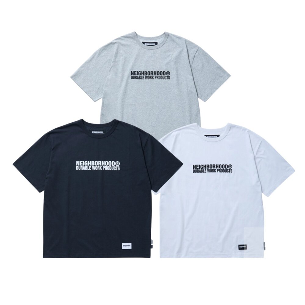 251BWNH-CSM02-Neighborhood Sheltech Crewneck Ss 灰 / 白 / 黑色 圓領 Logo短袖 251BW