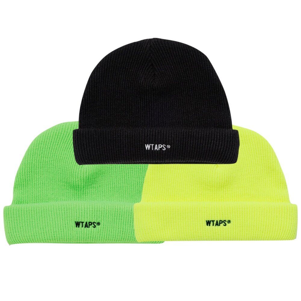 251MADT-HT01-Wtaps Beanie 毛帽 黑 螢光綠 螢光黃 251MADT-HT01